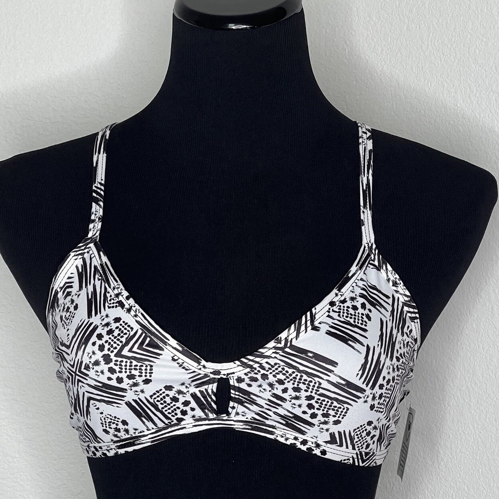 Jolyn Bikini Swim Top Vent‎ XL Black White (KLET) New with tags